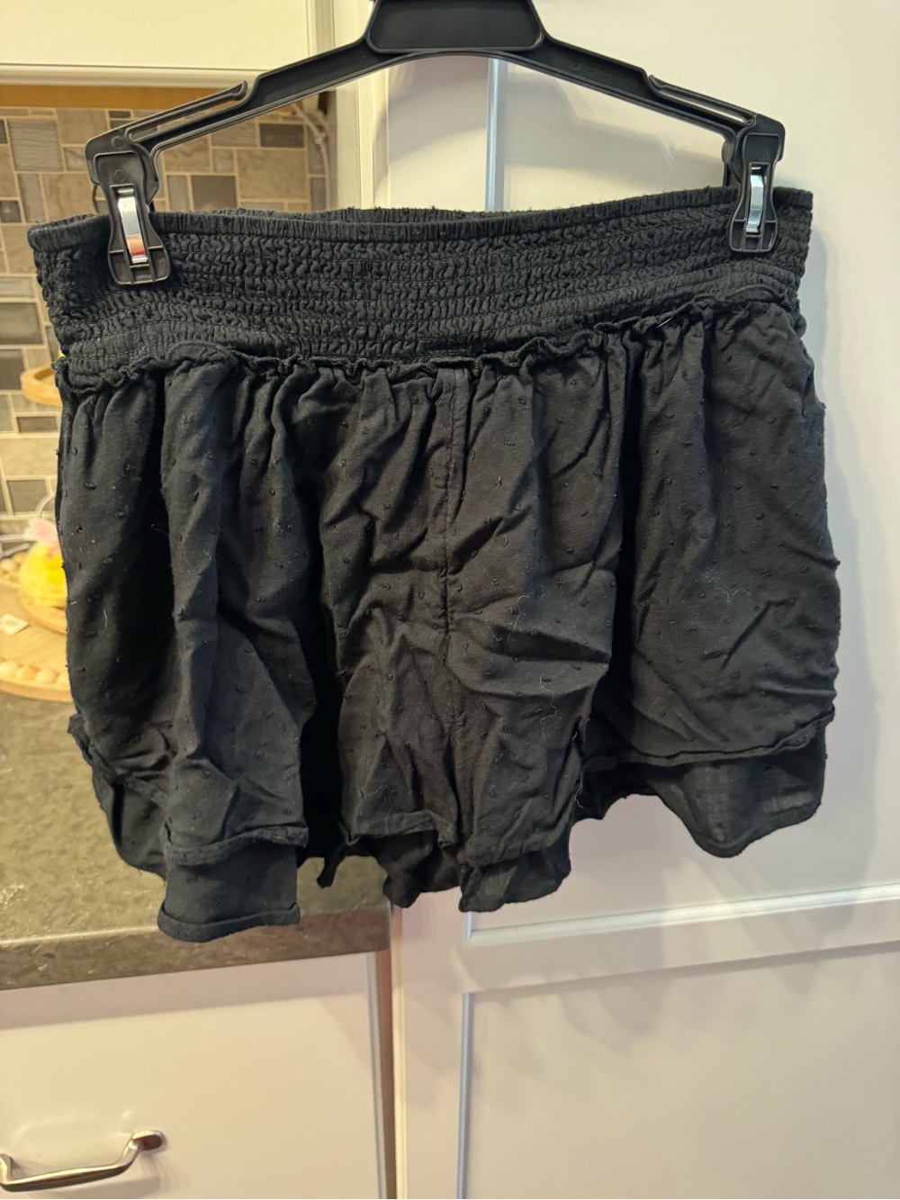 Hollister Black Women's Smocked Waist Skort/short